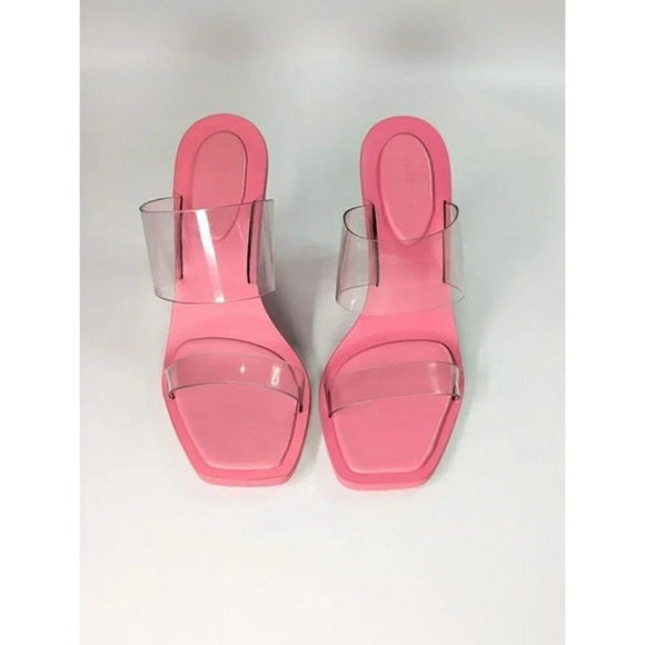 Cult Gaia Women's Vita Vinyl Stacked-Heel Sandals Blossom Size 36 (MSRP $428) - Picture 4 of 10